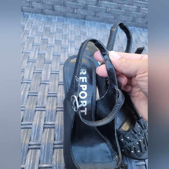 REPORT, Black Marlowe‎ Peep Toe Slingback Heels, Size 6 - Picture 6 of 8